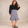 Allegra K Ruffle Hem Pencil Skirt for Women's Mermaid High Waist Business Elegant Casual Midi Skirts Large Light Purple view 3