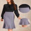 Allegra K Ruffle Hem Pencil Skirt for Women's Mermaid High Waist Business Elegant Casual Midi Skirts Large Light Purple view 4