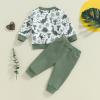 MA&BABY Toddler Boys Clothes Dinosaur Print 6 12 18 24 Months 3T 4T Outfits Long Sleeve Pullover Jogger Pant 2PC Sets (Green, 18-24 Months) view 4