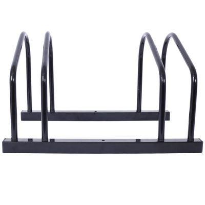 Donext Floor Bike Rack, Bike Parking Stand for up to 2 Bicycles, Outdoor Bicycles Rack for Yard & Garage Storage, Stable & Secure Bicycle Stand Up to 28", Holding Plates & Custom Spacing, Black