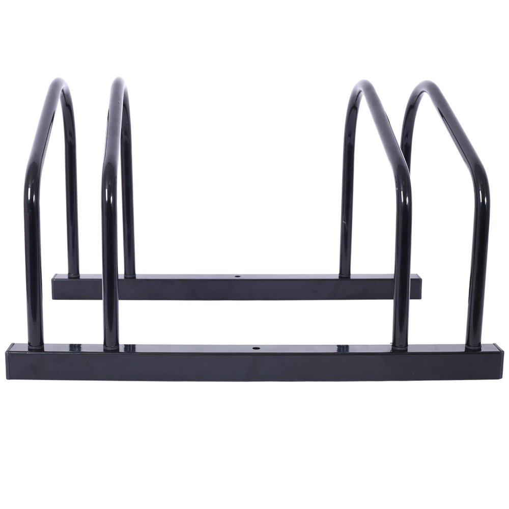 Donext Floor Bike Rack, Bike Parking Stand for up to 2 Bicycles, Outdoor Bicycles Rack for Yard & Garage Storage, Stable & Secure Bicycle Stand Up to 28", Holding Plates & Custom Spacing, Black