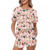 YORXINGY Pink Rooster Womens Short Sets for Summer Lounge Sets for Women 2 Piece Floral Luxury Loungewear Sets Casual Outfits Women Shorts Set Wear-Resistant for Daily Wear Outside Dates 5XL view 1