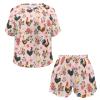 YORXINGY Pink Rooster Womens Short Sets for Summer Lounge Sets for Women 2 Piece Floral Luxury Loungewear Sets Casual Outfits Women Shorts Set Wear-Resistant for Daily Wear Outside Dates 5XL view 4