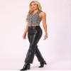 Allegra K Tweed Sleeveless Vest for Women's Halter Neck Button Front Collared Backless Casual Waistcoat Vest Medium Black view 4