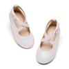 Otter MOMO Toddler/Little Girls Flower Girl Ballerina Flats Shoes Slip-on School Party White Dress Shoes Size 7