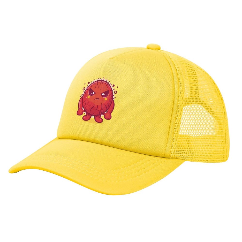 Angry Rambutan Baseball Cap Women Men Hat Adjustable Mesh Cap Outdoors Sun Hat Yellow