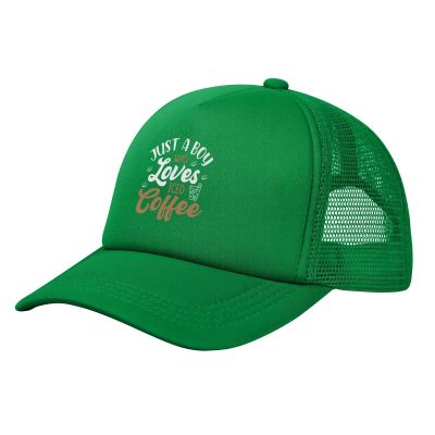 A Boy Who Likes to Drink Cold Coke Baseball Cap Women Men Hat Adjustable Mesh Cap Outdoors Sun Hat Green