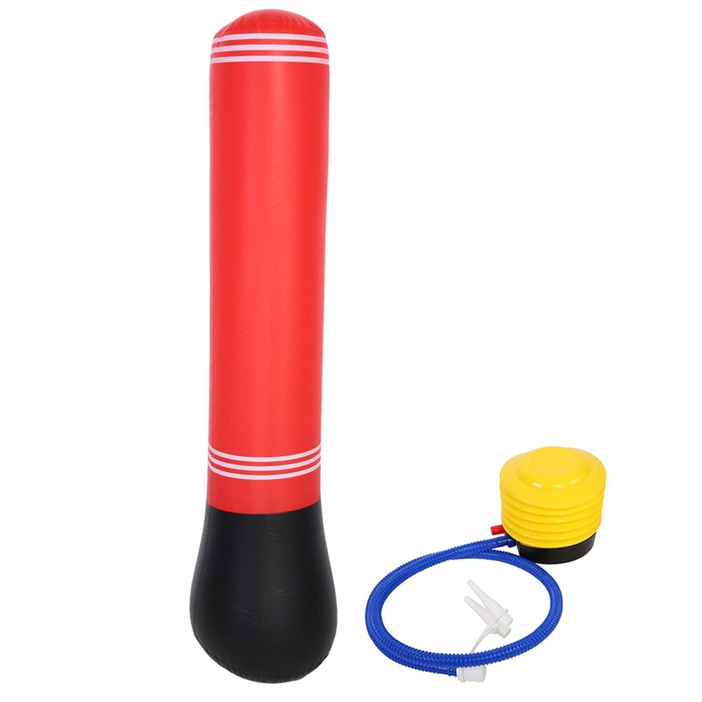 Punching Bag, 59.06x22.05x14.96in Heavy Freestanding Inflatable Punching Tower Bag Sand Base Boxing Bag with Pump for Adult Men