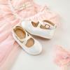 Otter MOMO Toddler/Little Girls Flower Girl Ballerina Flats Shoes Slip-on School Party White Dress Shoes Size 11 view 4