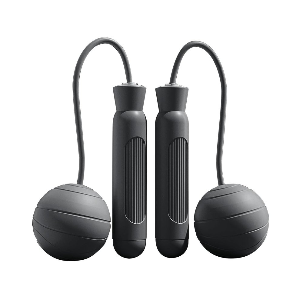 Cordless Skipping Rope, Cordless Skipping Rope, Weighted Design, Quiet, Easy Use for Fitness (Black)