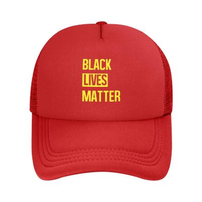 BLM Black Lives Matter Trucker Hat - Mesh Baseball Snapback Cap for Men Or Women Outdoors Red
