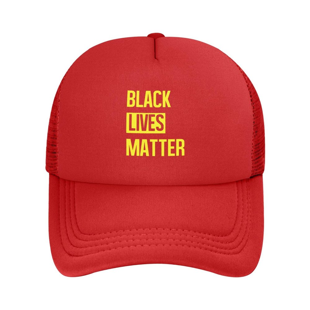BLM Black Lives Matter Trucker Hat - Mesh Baseball Snapback Cap for Men Or Women Outdoors Red