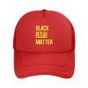 BLM Black Lives Matter Trucker Hat - Mesh Baseball Snapback Cap for Men Or Women Outdoors Red view 1