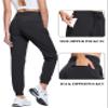 TACVASEN Women's Joggers with Pockets Lightweight Quick Dry Hiking Pants Athletic Travel Workout Summer Golf Black XL view 3