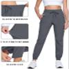 TACVASEN Womens Joggers with Pockets Lightweight Quick Dry High Waisted Hiking Pants Athletic Camping Golf Dark Grey XL view 4
