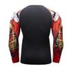 F.Q Yuqee Men's Soft Fit Long Sleeve Workout Rashguard Cool Dry Compression Fitness Shirt Red Skull M view 3