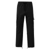 Men's Woven Cargo Pants Multiple Pockets Drawstring Sweatpants Lightweight Outdoor Work Pants Comfor tHiking Pants Black view 2