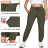 TACVASEN Lightweight Joggers for Women Quick Dry Hiking Pants with Pockets Athletic Workout Track Golf Army Green XL view 4