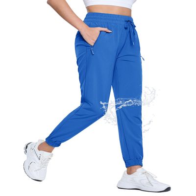 TACVASEN Women's Lightweight Joggers Quick Dry Stretch Hiking Pants with Pockets Athletic Workout Outdoor Blue XXL