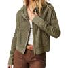 QXQYGRZ Womens Waffle Hooded Jacket Lightweight Fall Winter Coat Long Sleeve Full Zip Up Hoodies Loose Causal Shacket view 1