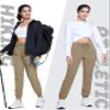 TACVASEN Joggers for Women Lightweight Quick Dry Hiking Pants with Pockets Athletic Casual Water Resistant Khaki M view 2