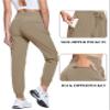 TACVASEN Joggers for Women Lightweight Quick Dry Hiking Pants with Pockets Athletic Casual Water Resistant Khaki M view 3