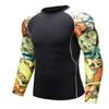 F.Q Yuqee Men's Soft Fit Long Sleeve Workout Rashguard Cool Dry Compression Fitness Shirt Fighting XL view 2