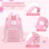 Lovely Clear Backpack for School Girls, Heavy Duty TPU Transparent Backpack Stadium Events Approved, Clear Bookbag, Pink view 4
