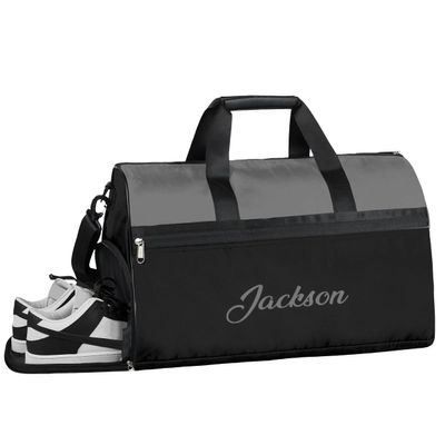 Custom Large Duffel Bags for Men Women Overnight Bags Adults Gym Duffel Bag for Training Soccer Swim Yoga Travel Grey