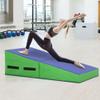 Cheese Wedge Gymnastics Mat,48x24 Inch Folding Gymnastic Tumbling Mat with Handle,Indoor/Outdoor Cheese Mat for Gymnastics,Home Gym Exercise,Blue Incline Gymnastics Mat with Non-Slip view 1
