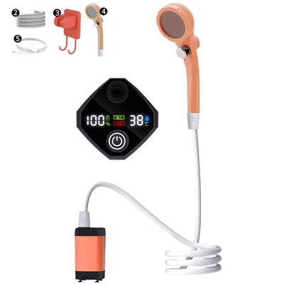 ACAGALA Portable Camping Shower Pump Rechargeable Electric Shower Pump with Intelligent Digital Display