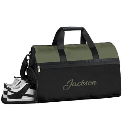 Custom Large Duffel Bags for Men Women Overnight Bags Adults Gym Duffel Bag for Training Soccer Swim Yoga Travel Dark Green