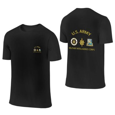 WOLEN Us Army Military Intelligence Corps Veteran Men's T-Shirt Casual Short Sleeved T-Shirt