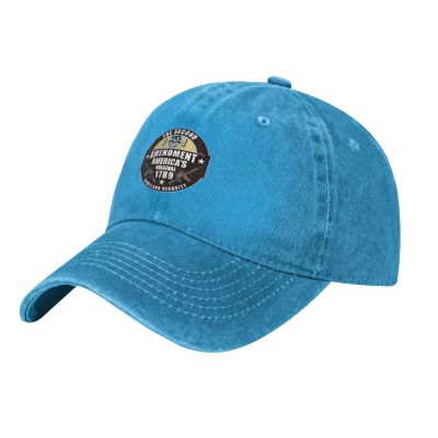 2nd Amendment Baseball Cap Women Men Hat Vintage Trucker Sun Hat Dad Cowboy Hats Blue