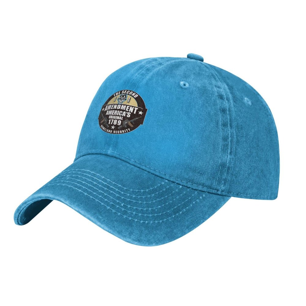 2nd Amendment Baseball Cap Women Men Hat Vintage Trucker Sun Hat Dad Cowboy Hats Blue
