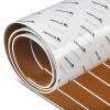 Abahub EVA Foam Boat Decking 96''x16.8'' Self-Adhesive Faux Teak Marine Flooring Sheet Traction Pad for Boats Surfboard, Brown with White Seam Lines view 1