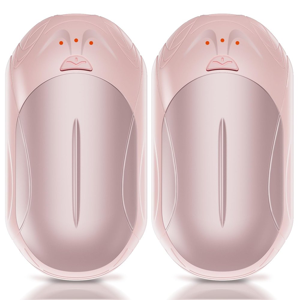 AI Hand Warmers Rechargeable 2 Pack, 20Hrs Long Safe Heat, AI Smart Chips Electric Hand Warmers, Portable Pocket Heater, Gifts for Christmas, Outdoor, Golf, Hunting, Camping Accessories-Pink