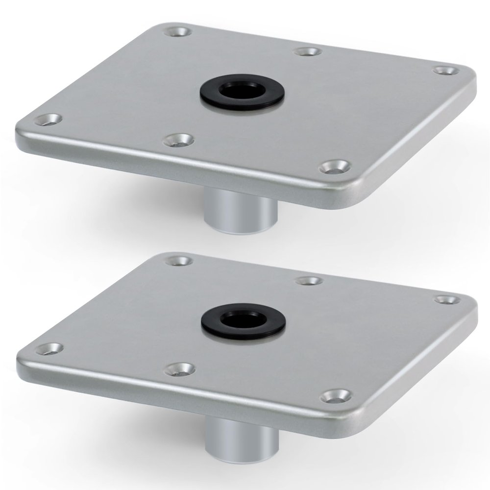 CLLOMAGY Boat Seat Base Mount Boat Seat Pedestal Base Mount Plate for 3/4" Pin Post Socket, Heavy Duty Marine Pedestal Bracket for Most Marine Fishing Pontoon Bass