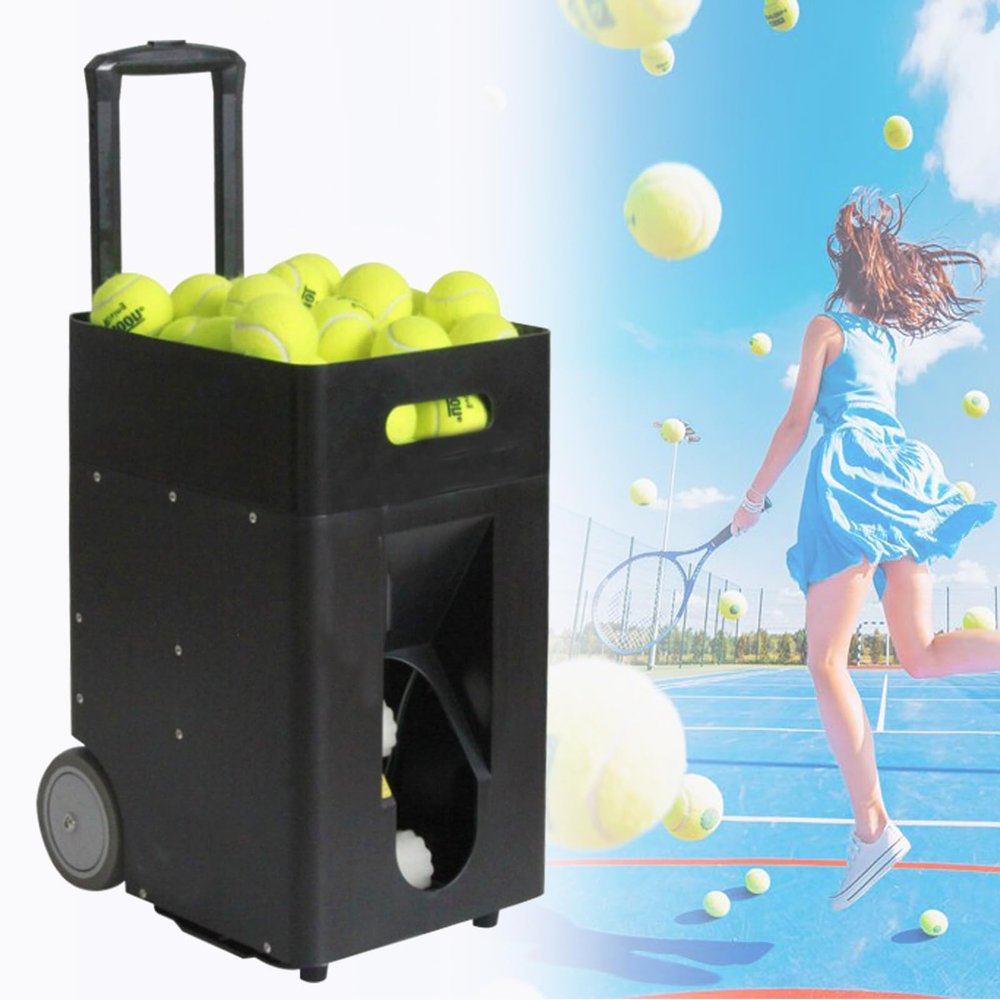 FJYAWEN Automatic Tennis Ball Machine, Portable Tennis Ball Launcher/Launcher for All Levels Training and Practice, Pre-Programmed and Customized Drills