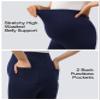 AFITNE Womens Maternity Pants for Work Over The Belly with Pockets Soft Comfy Bootcut Flare Pregnancy Dress Pants Bell Bottom Casual Stretchy Lounge Bootleg Office Slacks Navy Blue 31" L view 4