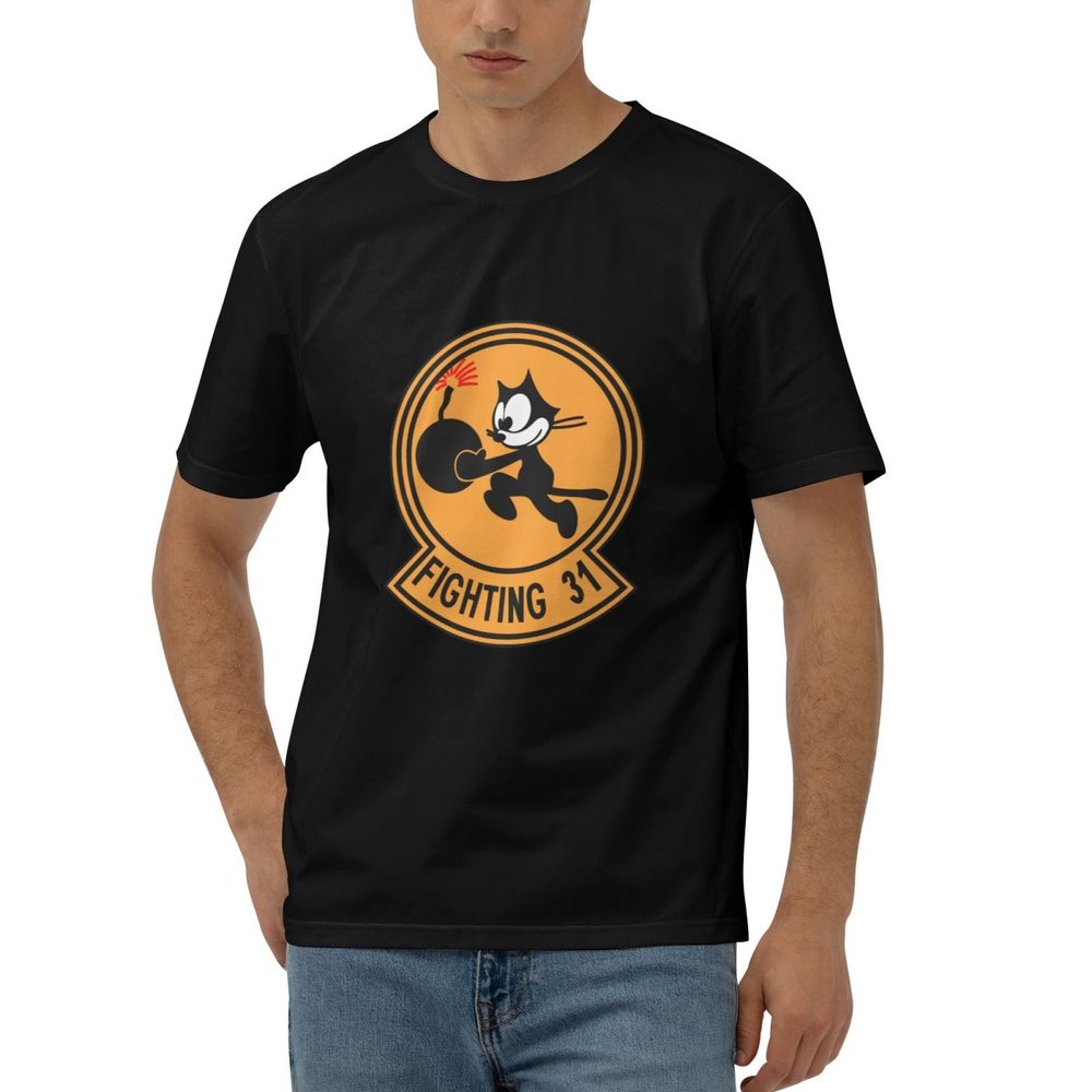 Vf 31 Fighting 31 Men's Cotton Casual T-Shirt Black