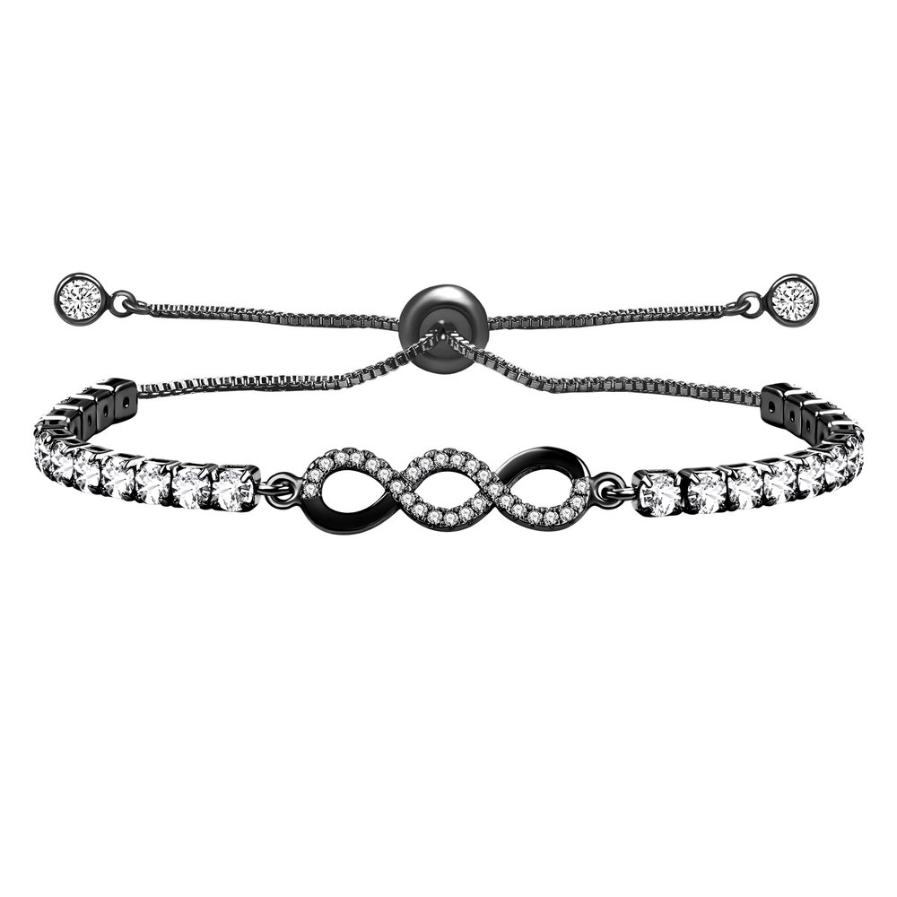 Uloveido Women's Infinity Symbol Bracelet, Stylish and Meaningful Accessory for Graduation, Professional Success, or Mother-Daughter Bonding YA4846 (Black)