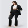 AFITNE Womens Flare Maternity Pants for Work Over The Belly with Pockets Soft Comfy Bootcut Pregnancy Dress Pants Bell Bottom Casual Stretchy Lounge Bootleg Office Slacks Black 31" S view 3