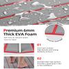 Abahub EVA Foam Boat Decking 96''x28.8'' Self-Adhesive Faux Teak Marine Flooring Sheet Traction Pad for Boats Surfboard, Gray with Red Seam Lines view 3