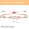 Uloveido Rose Gold Plated Infinite Endless Love Bracelet Dazzling CZ Stones, Friendship Jewelry for Wedding Engagement Birthday Mother's Day YA4846 (Rose Gold) view 3