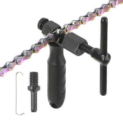 ZHIQIU Bike Chain Breaker Tool, Universal Bicycle Chain Tool for 1/3/5/6/7/8/9/10/11/12/13 Speed Chains Link Durable Bike Chain Cutter Tool with Spare Replaceable Pin