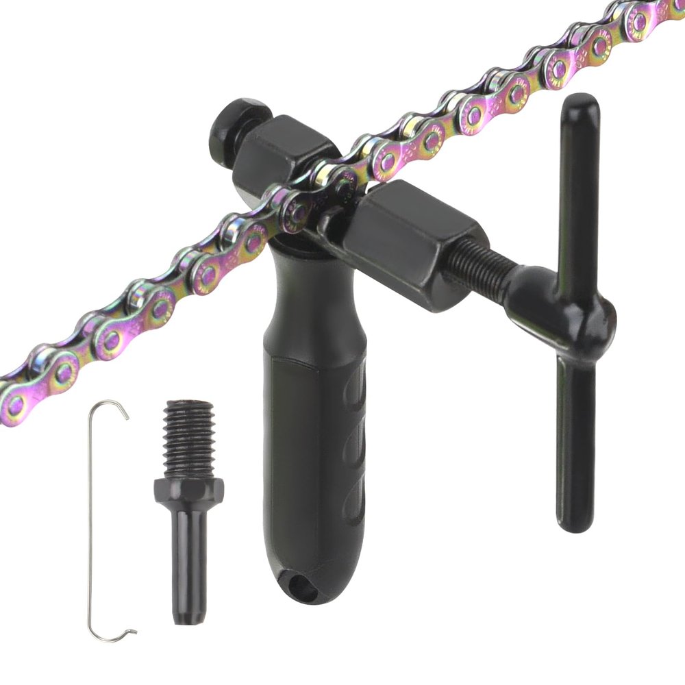 ZHIQIU Bike Chain Breaker Tool, Universal Bicycle Chain Tool for 1/3/5/6/7/8/9/10/11/12/13 Speed Chains Link Durable Bike Chain Cutter Tool with Spare Replaceable Pin