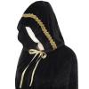 Beisto Halloween Cosplay Cape Hooded Full Length Medieval Wizard Vampire Warm Cloak Party Costume for Adult Men Women, Black view 4