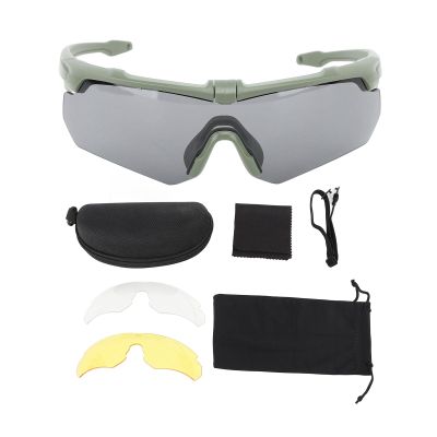 Fabater Outdoor Sports Sunglasses, Windproof Motorcycle Sunglasses Wide Field View for Cycling Climbing (Army Green)