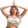 YiZYiF Womens Glitter Sequins Tassel Latin Belly Dance Top Halter Bra Top Dance Costume Dancewear White One Size view 2